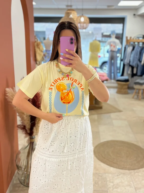 Jupe longue broderie femme été écrue ou blanche | Dream By C