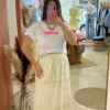 Jupe longue broderie femme été écrue ou blanche | Dream By C