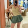 Jupe short femme coton gaze volants broderies | Dream By C