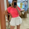 Jupe short femme coton gaze volants broderies | Dream By C