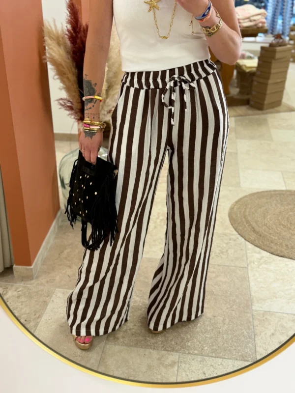 Pantalon fluide femme rayures gaze coton | Dream By C