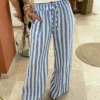 Pantalon fluide femme rayures gaze coton | Dream By C