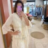 Robe broderie anglaise femme été écrue cordon doré | Dream By C