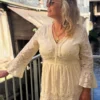 Robe broderie anglaise grande taille longue écrue | Dream By C