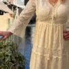 Robe broderie anglaise grande taille longue écrue | Dream By C