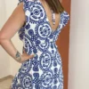 Robe courte cache cœur femme été motifs grèce | Dream By C