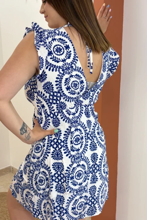 Robe courte cache cœur femme été motifs grèce | Dream By C