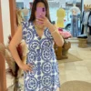 Robe courte cache cœur femme été motifs grèce | Dream By C