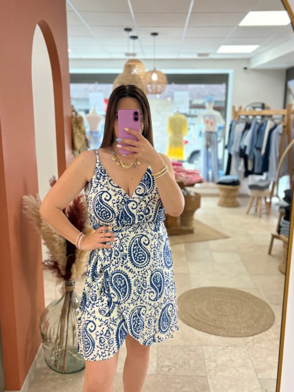Robe courte grande taille cache cœur cachemire | Dream By C