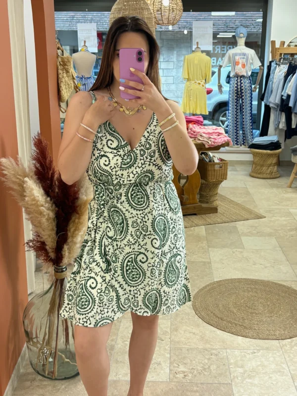 Robe courte grande taille cache cœur cachemire | Dream By C