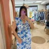 Robe longue blanche motifs femme été feuillages | Dream By C