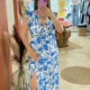 Robe longue blanche motifs femme été feuillages | Dream By C