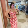 Robe longue bretelles femme fleurie fuchsia orange | Dream By C