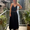 Robe longue col V fluide bretelles – Dream By C