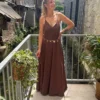 Robe longue col V fluide bretelles – Dream By C