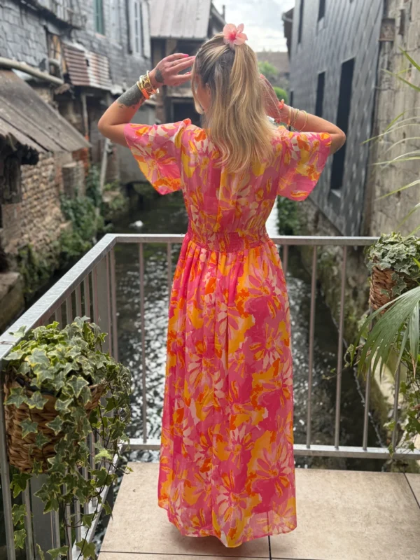 Robe longue colorée femme été rose jaune orange | Dream By C