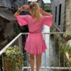 Robe patineuse femme été rose fuchsia pois blancs | Dream By C
