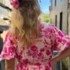 Robe rose grande taille col V courte | Dream By C