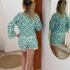 Short crochet femme écru turquoise bleu doublé | Dream By C