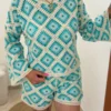 Short crochet femme écru turquoise bleu doublé | Dream By C