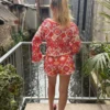 Short crochet orange rose femme écru doublé | Dream By C