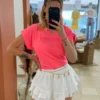 T-shirt ICONIC femme oversize blanc rose jaune fluo | Dream By C