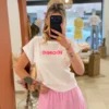 T-shirt ICONIC femme oversize blanc rose jaune fluo | Dream By C