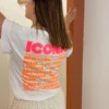 T-shirt ICONIC femme oversize blanc rose jaune fluo | Dream By C