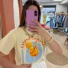 T-shirt imprimé femme été Aperol Spritz jaune orange | Dream By C