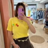 T-shirt MOMMY femme grande taille jaune rose | Dream By C