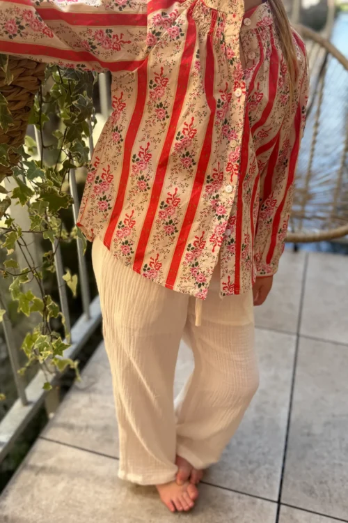 Blouse fleurie rose enfant manches longues | Dream By C