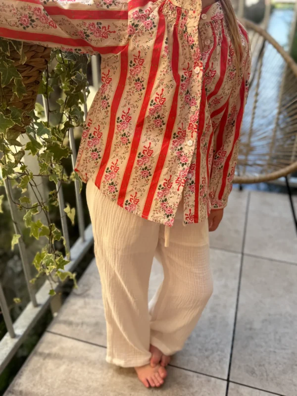 Blouse fleurie rose enfant manches longues | Dream By C