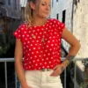 Blouse Sans Manches à Pois - Rose ou Rouge | Dream By C