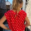 Blouse Sans Manches à Pois - Rose ou Rouge | Dream By C