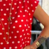 Blouse Sans Manches à Pois - Rose ou Rouge | Dream By C