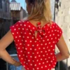Blouse Sans Manches à Pois - Rose ou Rouge | Dream By C