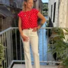 Blouse Sans Manches à Pois - Rose ou Rouge | Dream By C