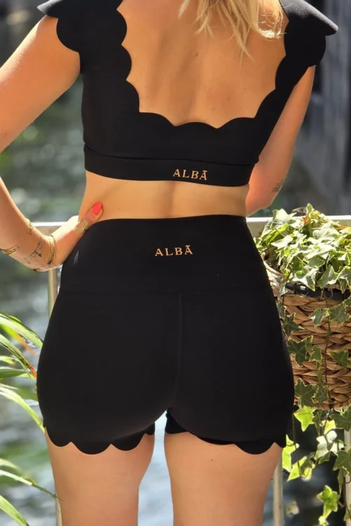 Brassière triple festonnée noire ALBÃ | Dream By C
