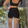 Brassière triple festonnée noire ALBÃ | Dream By C