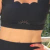 Brassière triple festonnée noire ALBÃ | Dream By C