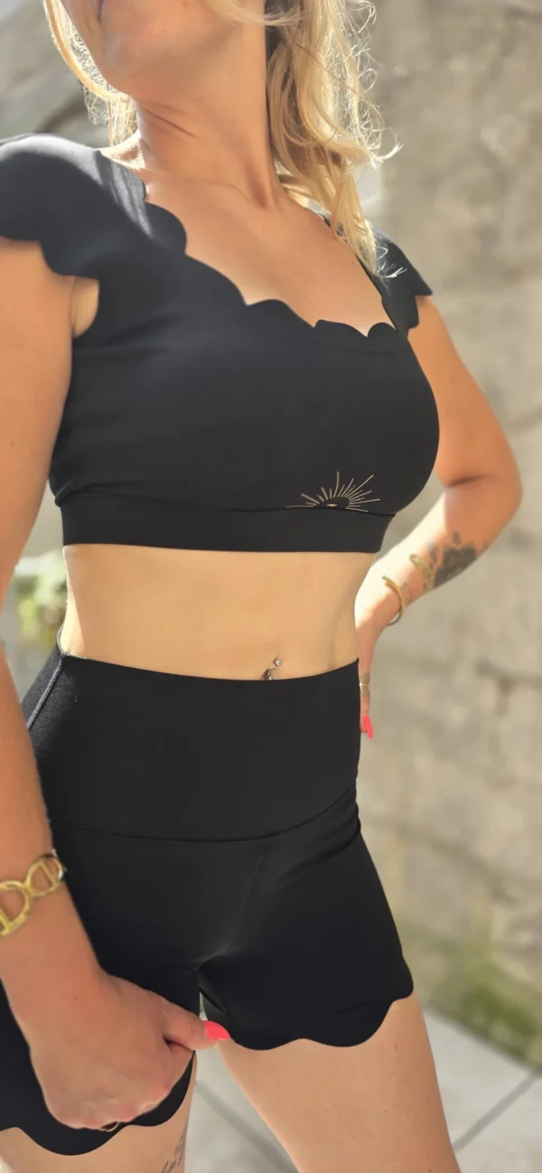 Brassière triple festonnée noire ALBÃ | Dream By C