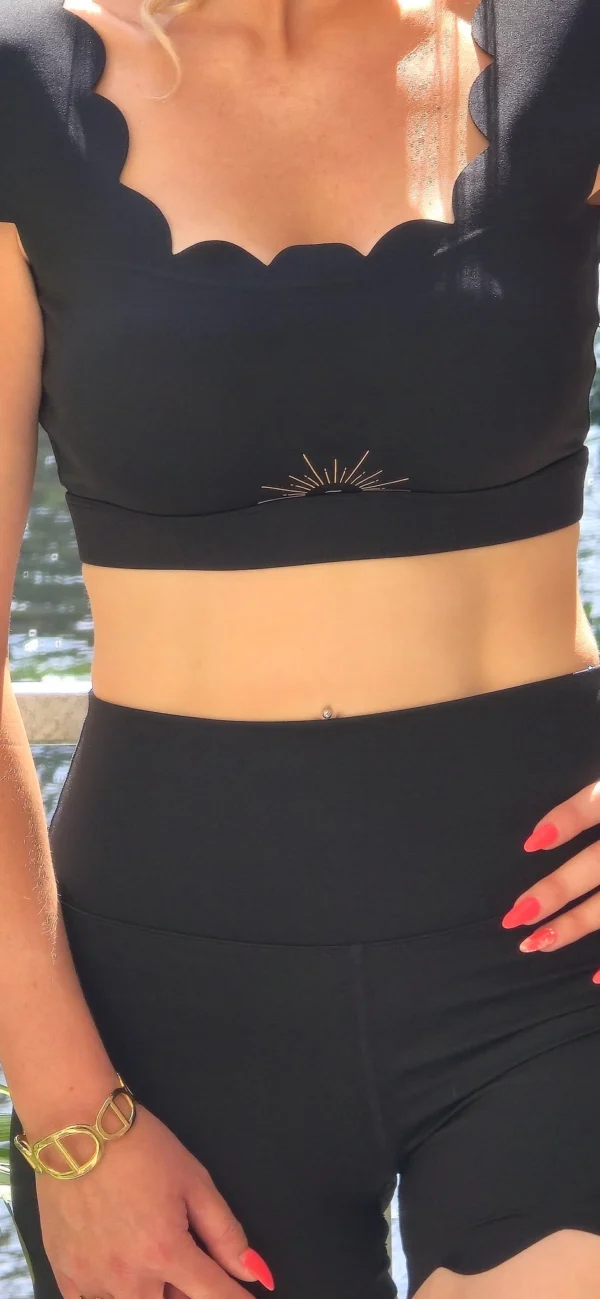 Brassière triple festonnée noire ALBÃ | Dream By C