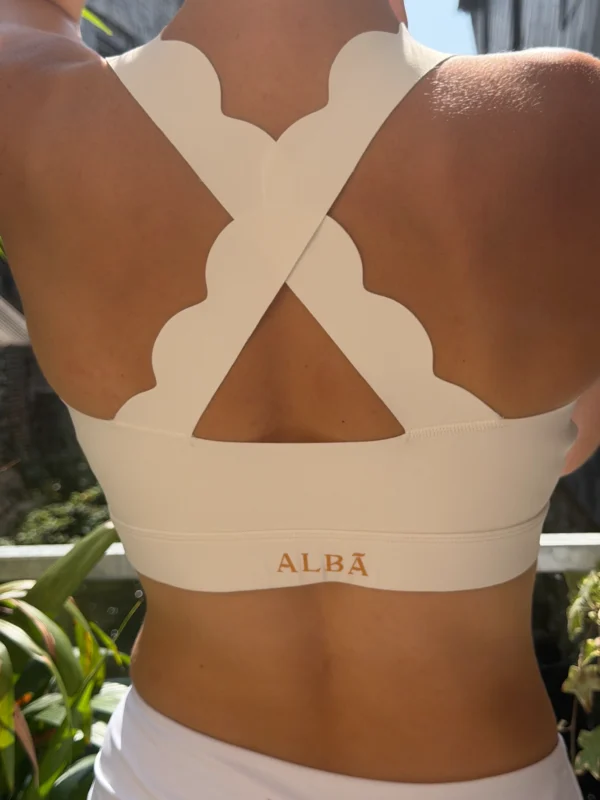 Brassière festonnée dos croisé blanche ALBA | Dream By C