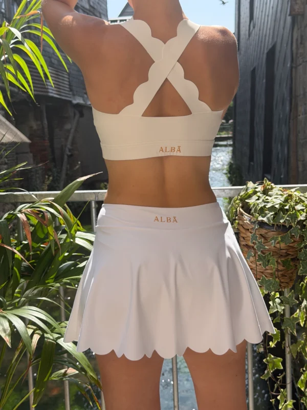 Brassière festonnée dos croisé blanche ALBA | Dream By C