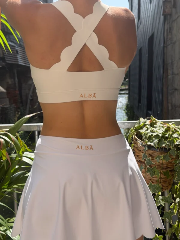 Brassière festonnée dos croisé blanche ALBA | Dream By C