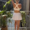 Brassière festonnée dos croisé blanche ALBA | Dream By C