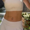 Brassière festonnée dos croisé blanche ALBA | Dream By C