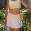 Brassière festonnée dos croisé blanche ALBA | Dream By C