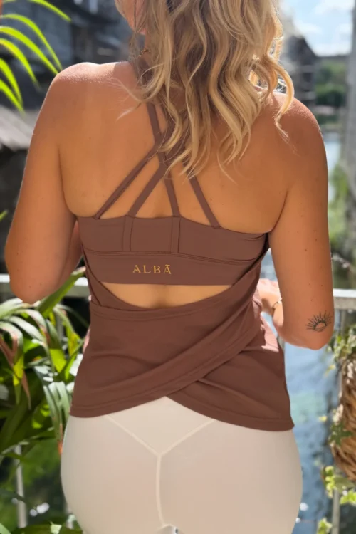 Débardeur double bretelles chocolat ALBA | Dream By C