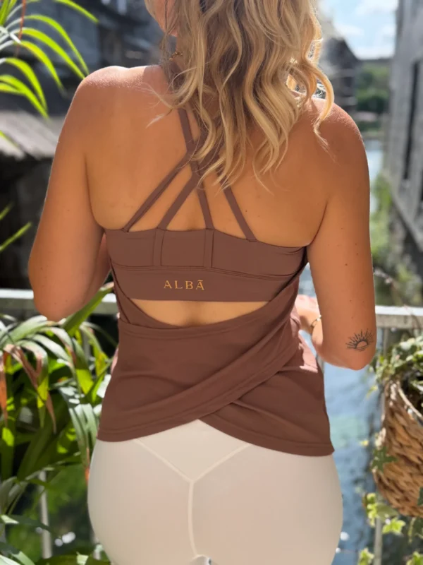 Débardeur double bretelles chocolat ALBA | Dream By C